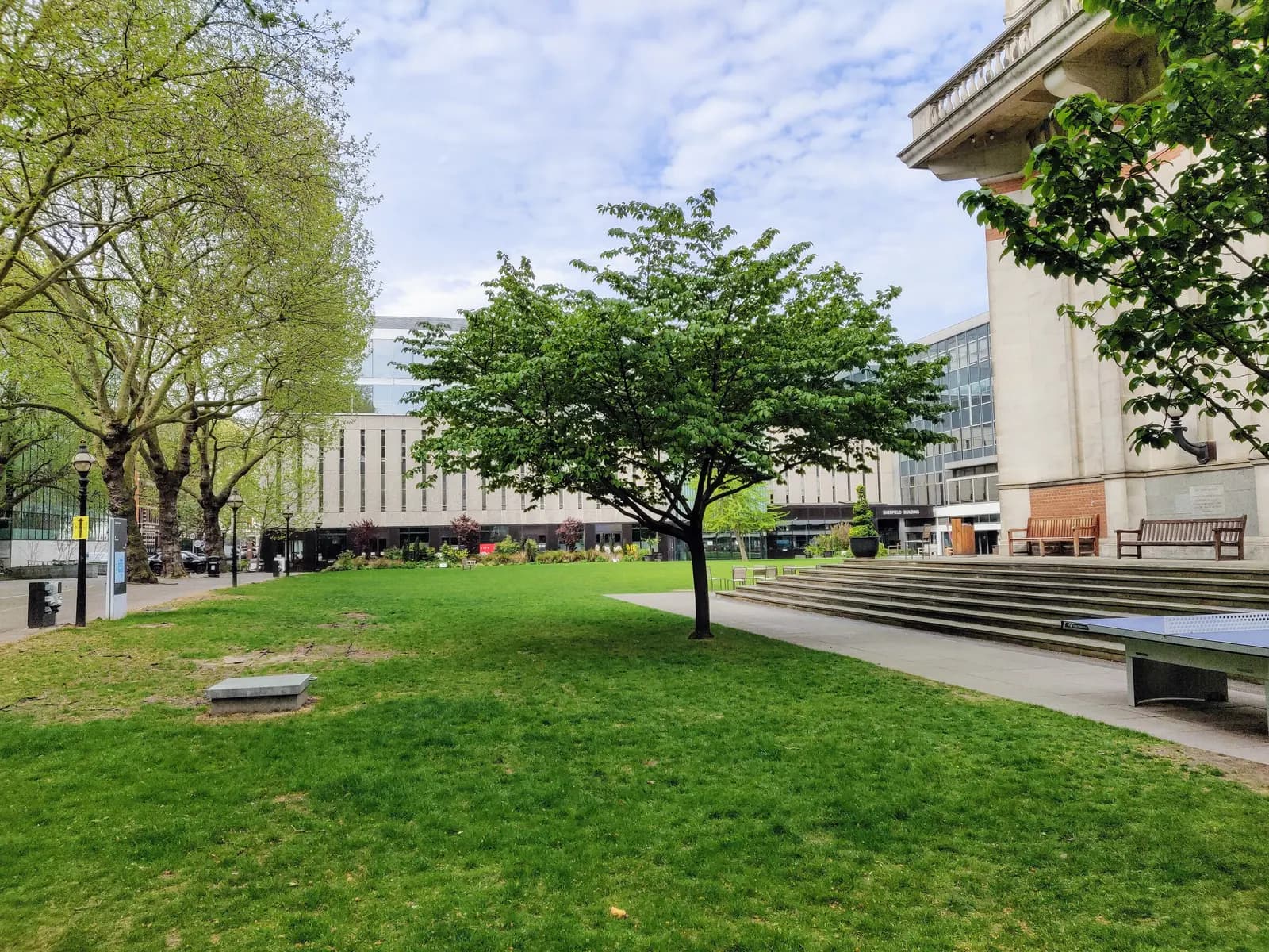 Queen’s Lawn at Imperial’s South Kensington campus, with Queen’s Tower on the right and the Central Library behind the trees